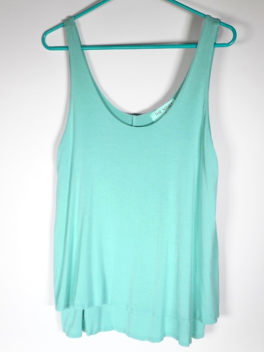 The Nines Mint Green Luxury Womens Sz S Tank Top 2-Tier Layer Rayon Stretch